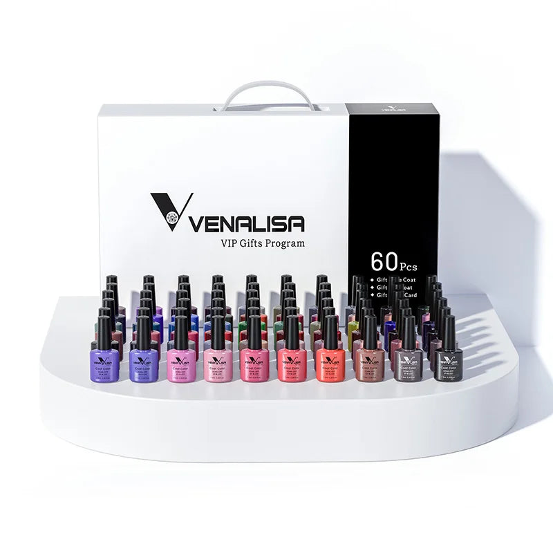 VIP5 VENALISA Gel Nail Polish Kit Hema Free Nude Pink Glitter Gorgeous Color Nail Manicure Soak off UV LED Nail Gel Varnish Set