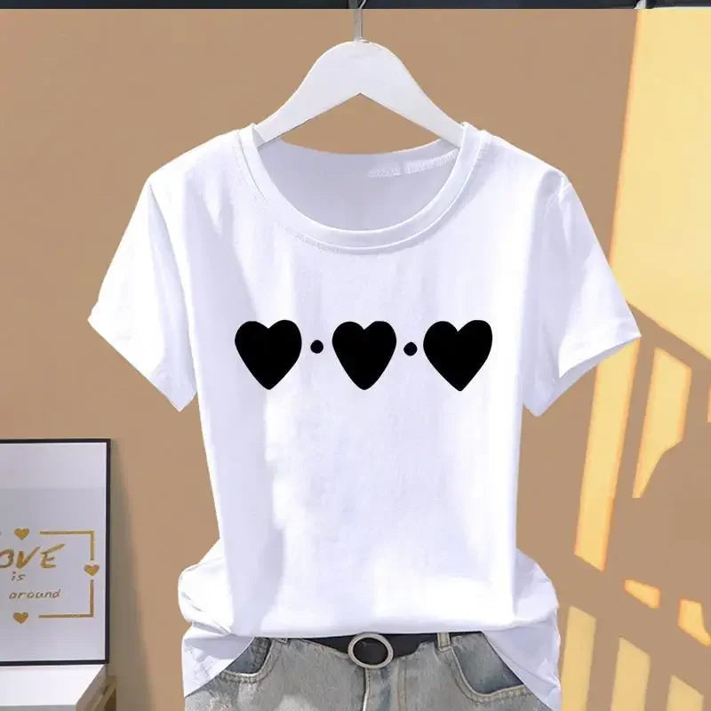 Women Print Floral Sports Fashion Casual Explosive Short Sleeve T-shirt Graphic Tshirts Women Clothes Oversized T Shirt