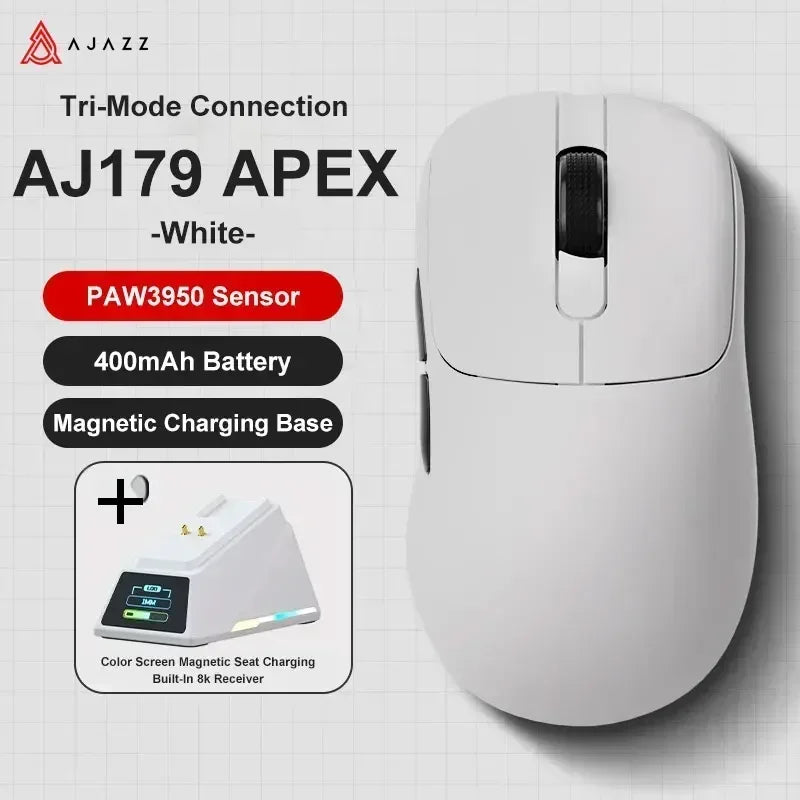 Ajazz AJ179 Apex AJ179PRO 8kHZ Wireless Gaming Mouse PAW3950 Sensor 30000DPIR GB Charging Dock Macro Defines The Wired Mouse