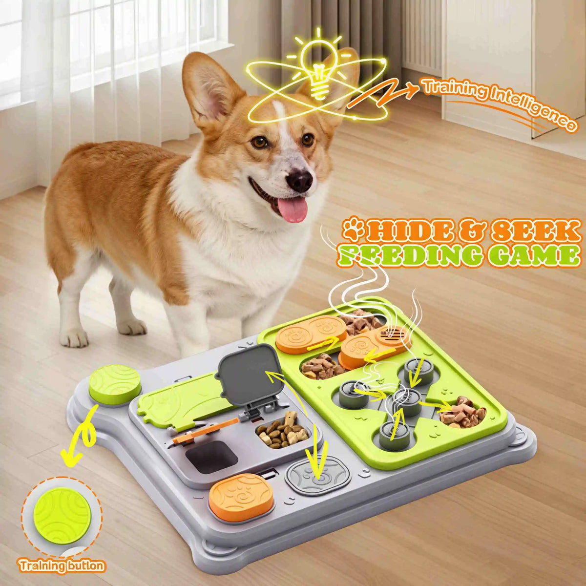 This new interactive dog puzzle toy doubles as a pet treat dispenser. Perfect for IQ training of small and medium-sized dogs
