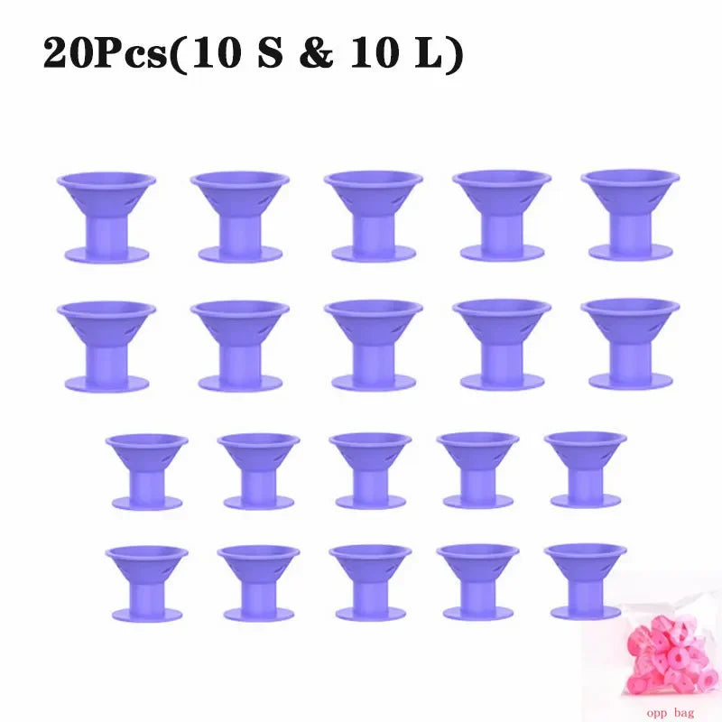 10/20pcs Soft Rubber Hair Curlers Silicone Heatless Hair Rollers Clips No Hurt Hair Rollers Hairdressing DIY Hair Styling Tools