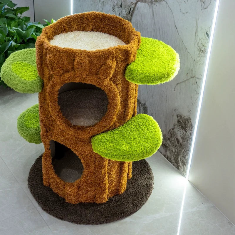Cat Climbing Frame & Towering Tree/large Tree Jumping Platform/ Cat solid Wood Villa Tree Hole Three Size