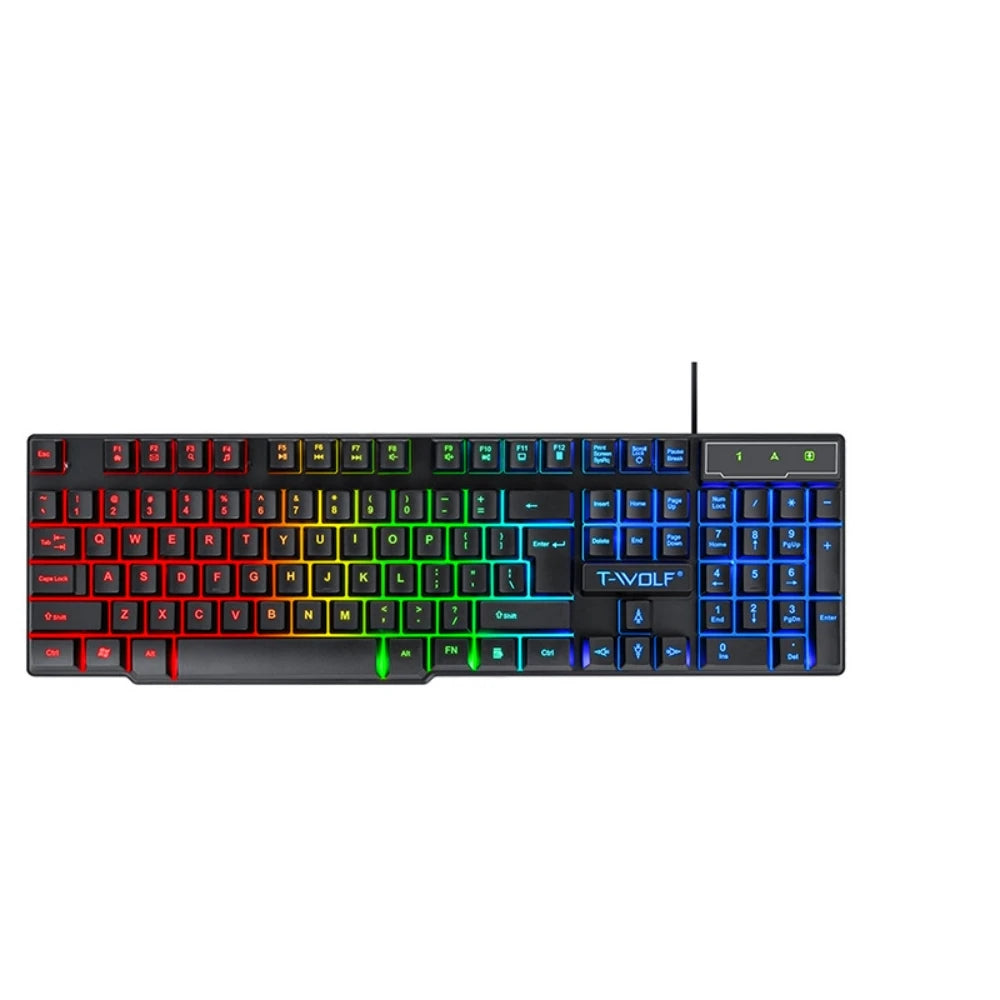 T-WOLF 4-in-1 Ultimate Gaming Combo: RGB Keyboard, Mouse, Headset & Pad