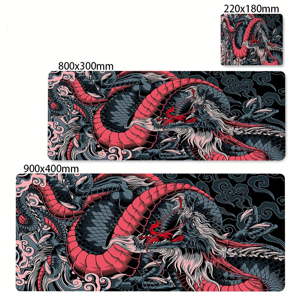 Black and White Dragon Mouse Pad Large Gaming Mousepads Computer Mousepad Mouse Mat 90x40cm Desk Pads For PC Keyboard Mats Table
