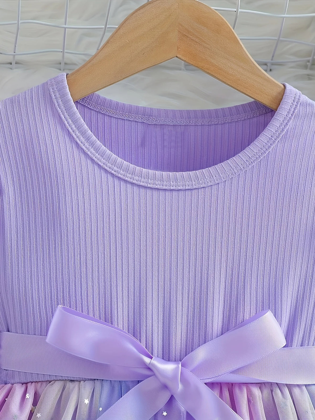 Girls' K-POP Star Princess Dress: Long Sleeve Ruffle Tutu with Starry Gradient Tulle