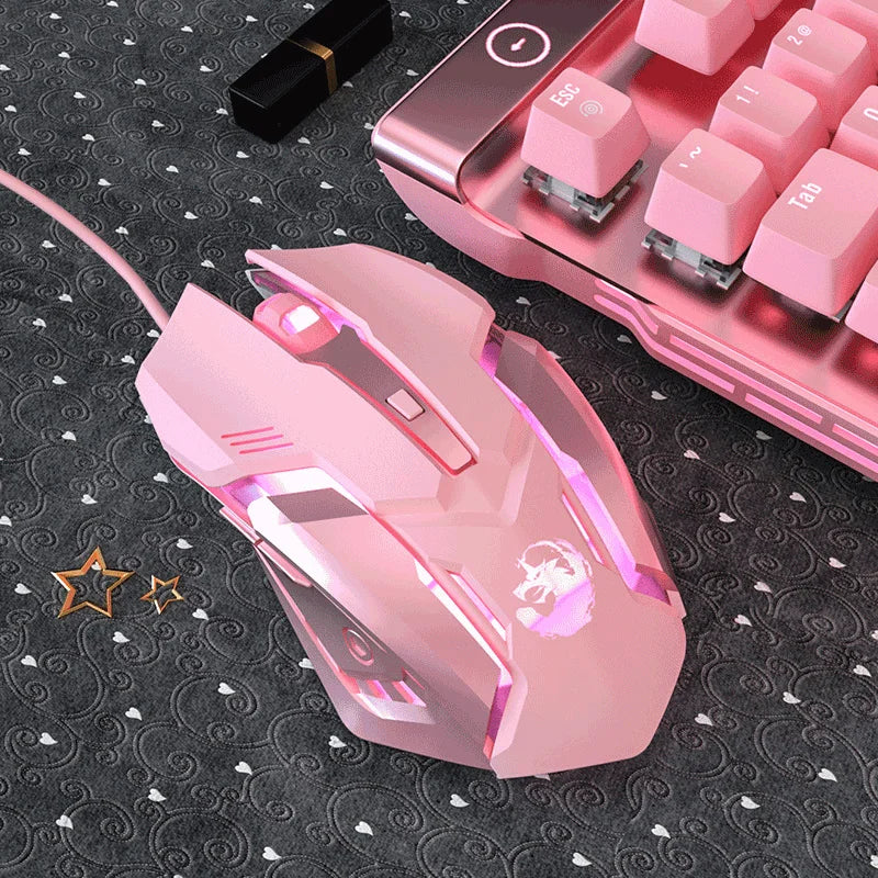 Gaming Mute Mouse Cute RGB Gamer 6 Buttons Mice Optical Office Computer Mouse For Desktop Laptop Ergonomic Game Mouse