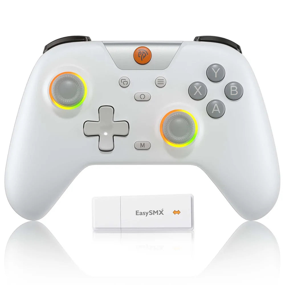 EasySMX X05 Wireless Gamepad Bluetooth Gaming Controller Compatible with PC/Phone/Switch/ Steam Gamer, RGB Light, Hall Effect