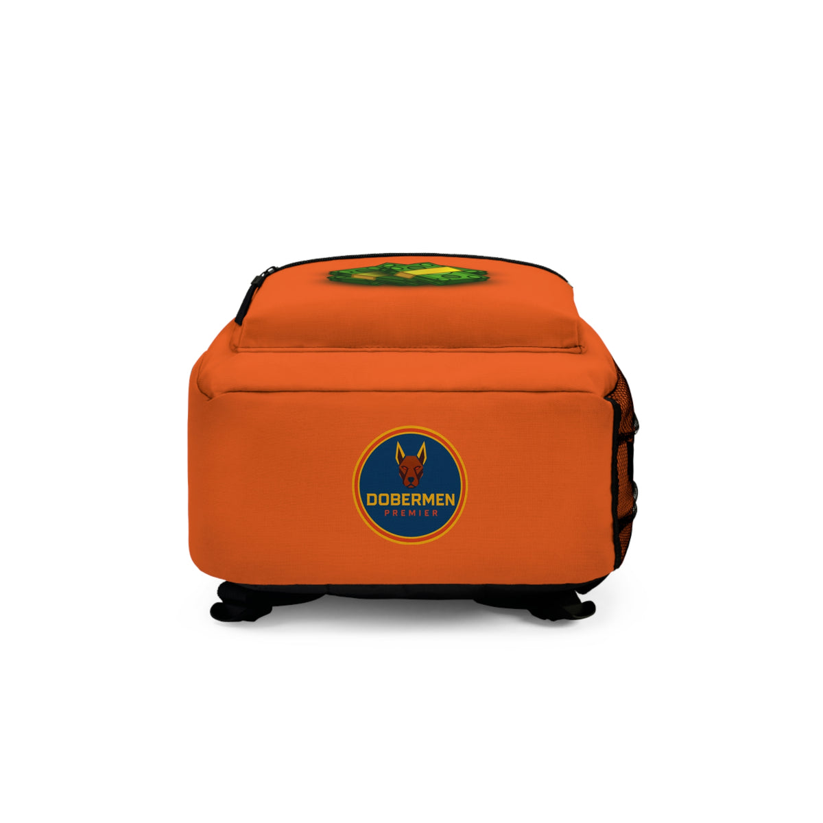 Rear view of orange Premium Roblox bag showing padded straps and ergonomic support dobermenpremier.com