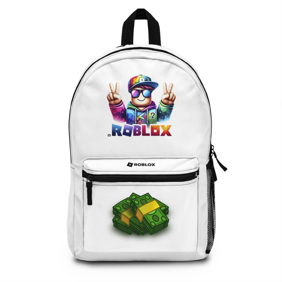 Wide shot of Premium Roblox School Backpacks in 21 different colors including gaming designs for students at dobermenpremier.com