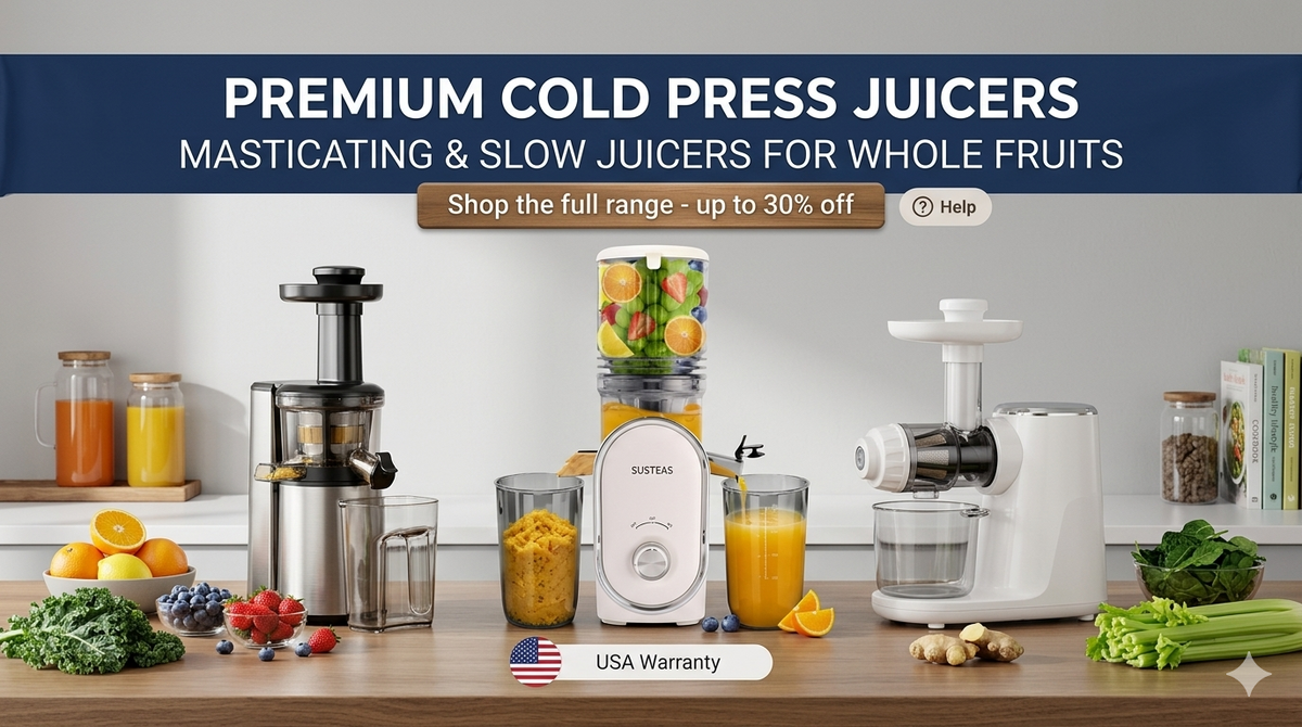 Slow Masticating Juicer, Cold Press Juice Extractor for Whole Fruits