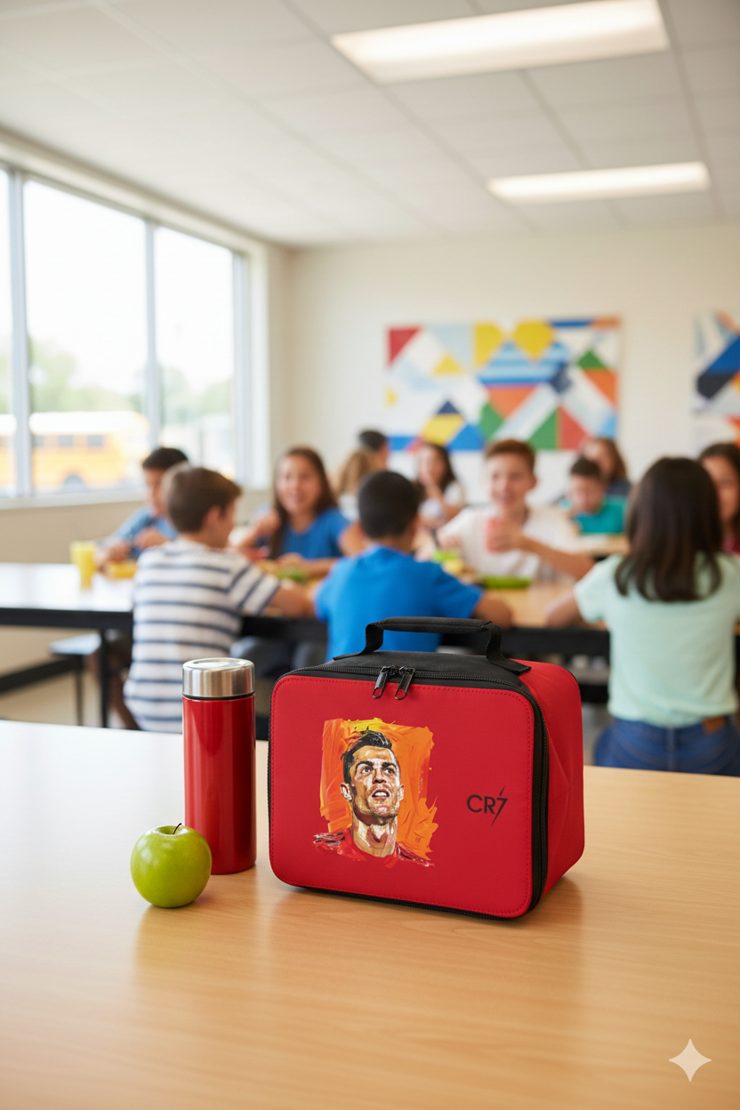Collection of CR7 Cristiano Ronaldo special edition lunch bags available in 21 different colors at Dobermen Premier.