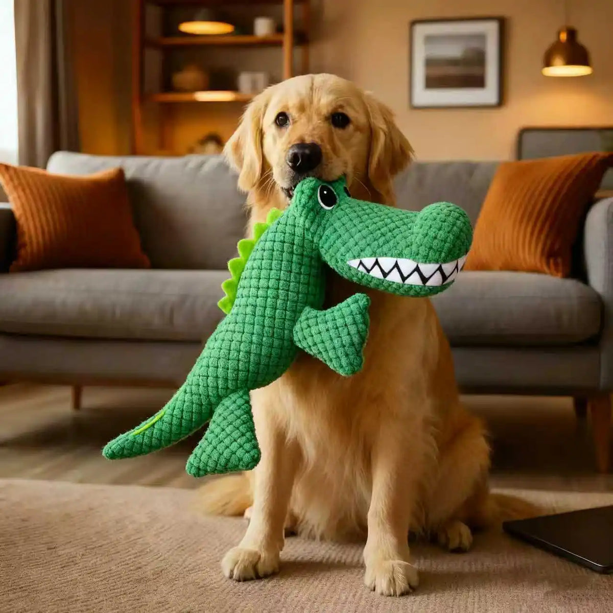 Collection of durable rubber dog toys, tug ropes, and interactive puzzles for all breeds at Dobermen Premier.