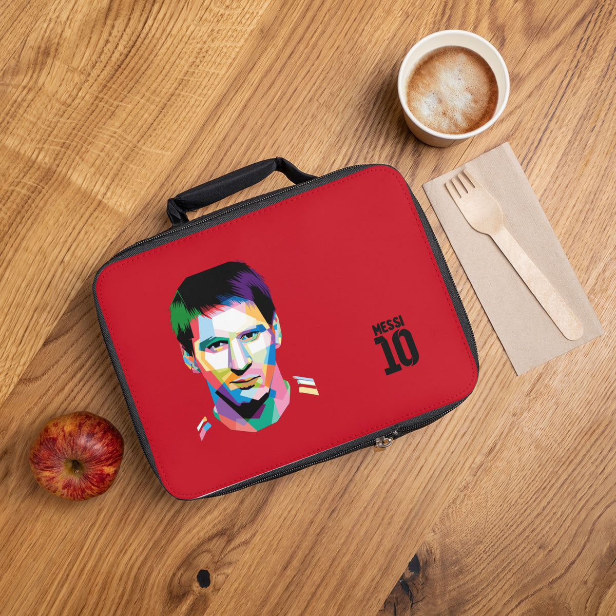Lionel Messi LM10 Thermal Lunch Bag Dark red ⚽🥶