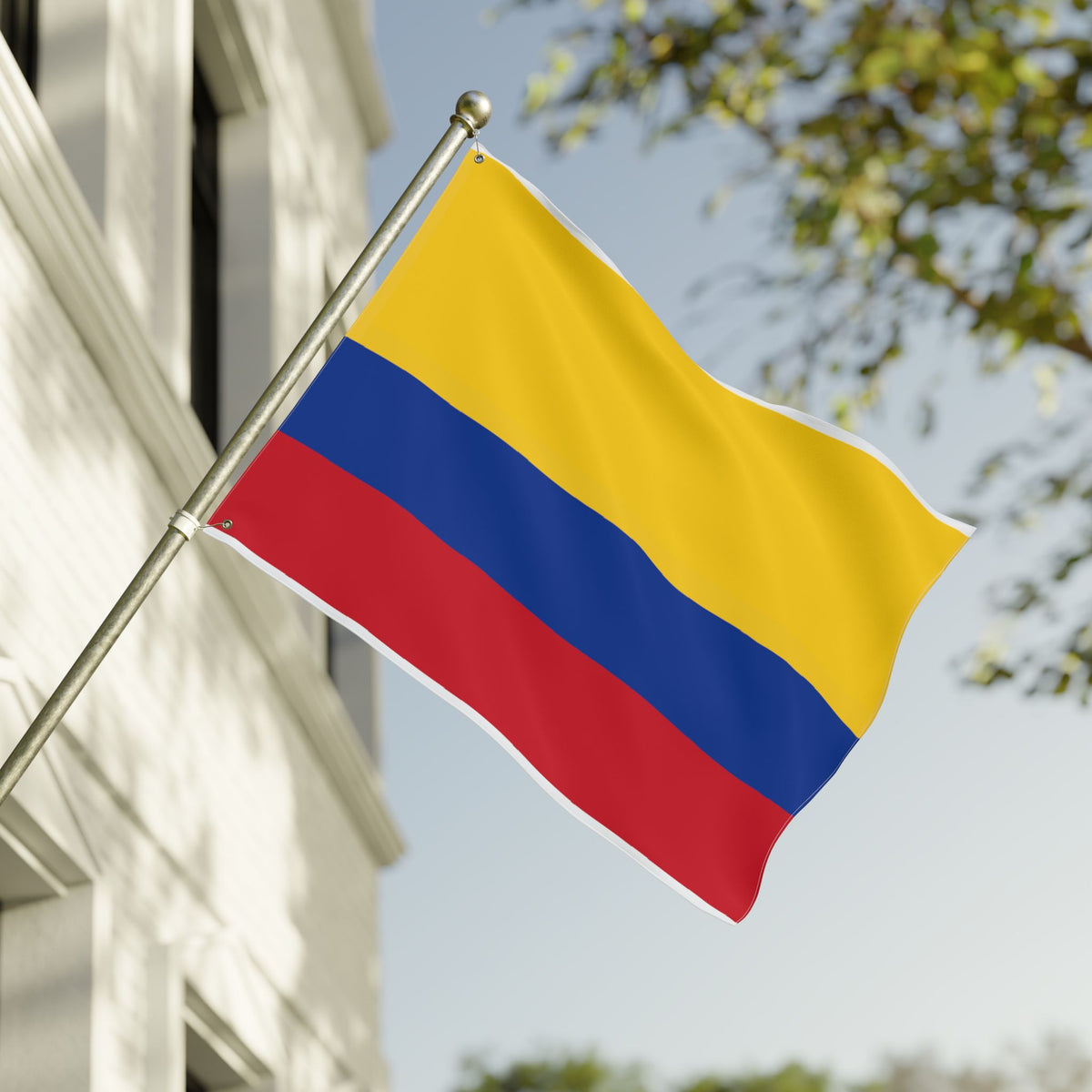 Colombian Tricolor Double-Sided Outdoor Flag — Yellow Blue Red Garden Banner