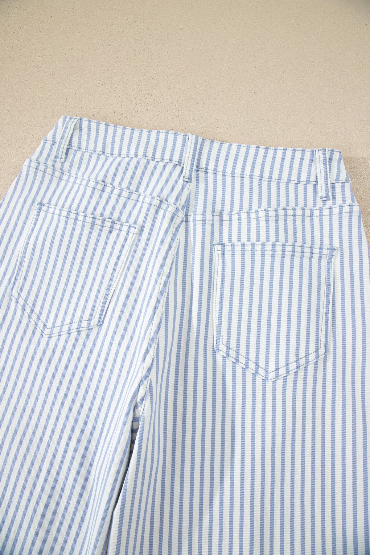 Khaki Stripe Casual Barrel Jeans