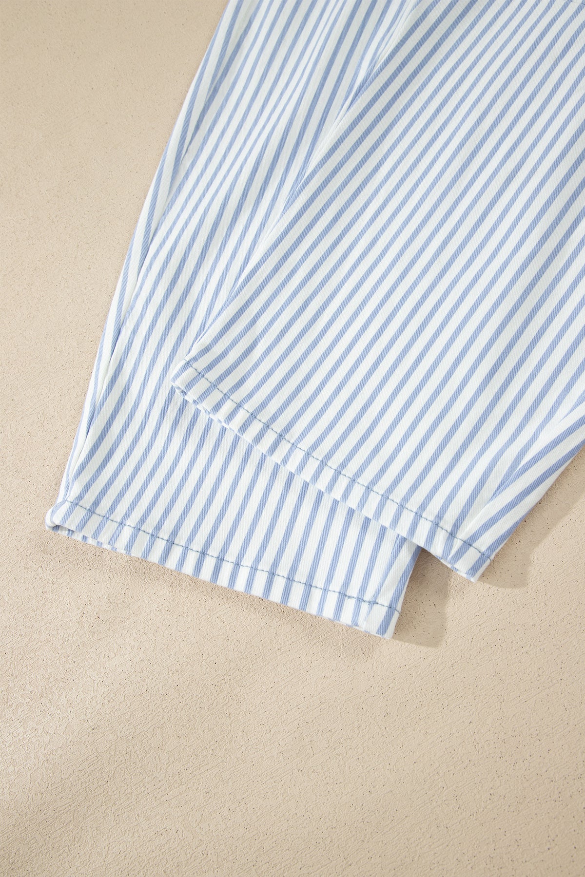 Khaki Stripe Casual Barrel Jeans