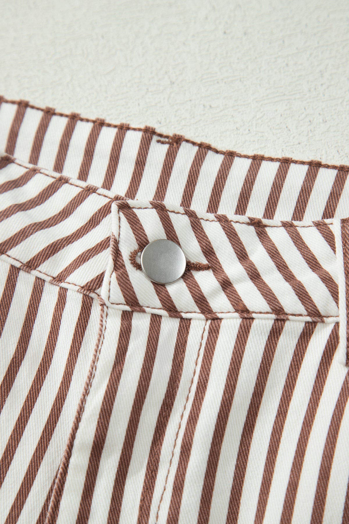 Khaki Stripe Casual Barrel Jeans