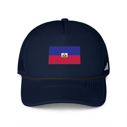 Haiti Flag Trucker Cap - Embroidered Mesh Baseball Hat