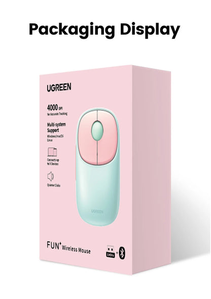 UGREEN Wireless Mouse Bluetooth 5.0 3.0 2.4G Rechargeable Mouse 4000 DPI Charging Bluetooth Mouse For MacBook iPad Tablet Laptop
