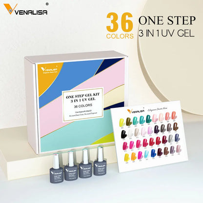 VIP5 VENALISA Gel Nail Polish Kit Hema Free Nude Pink Glitter Gorgeous Color Nail Manicure Soak off UV LED Nail Gel Varnish Set