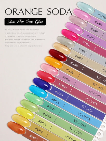 VENALISA 10ml Nail Gel Polish 90Colors HEMA/TPO Free UV LED Soak Off Long Lasting High Gloss Base TopCoat for Salon DIY Manicure