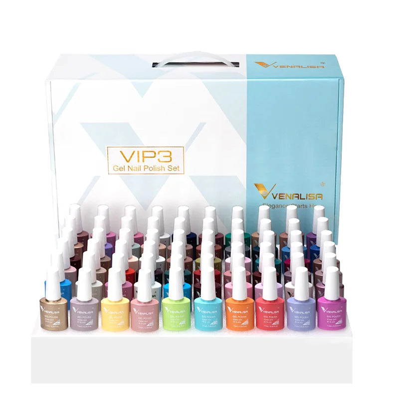 VIP5 VENALISA Gel Nail Polish Kit Hema Free Nude Pink Glitter Gorgeous Color Nail Manicure Soak off UV LED Nail Gel Varnish Set