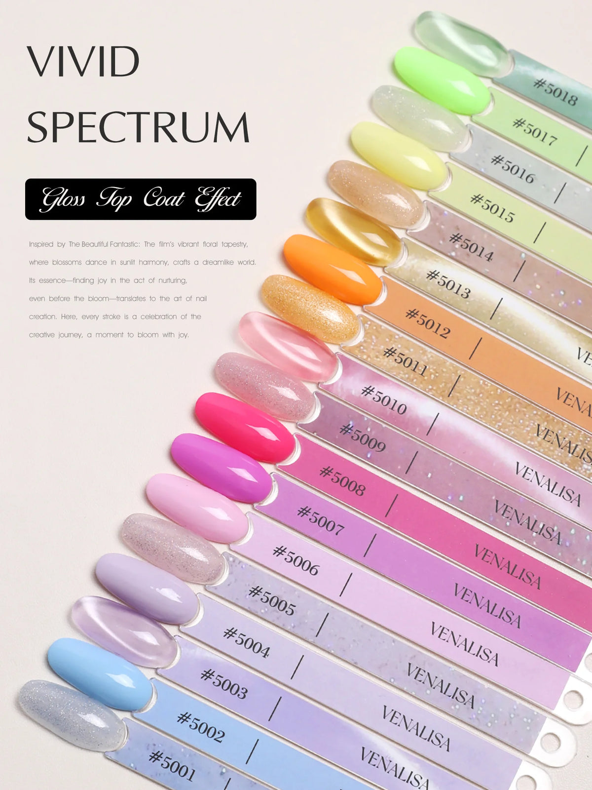 VENALISA 10ml Nail Gel Polish 90Colors HEMA/TPO Free UV LED Soak Off Long Lasting High Gloss Base TopCoat for Salon DIY Manicure