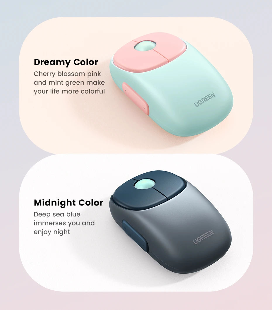 UGREEN Wireless Mouse Bluetooth 5.0 3.0 2.4G Rechargeable Mouse 4000 DPI Charging Bluetooth Mouse For MacBook iPad Tablet Laptop