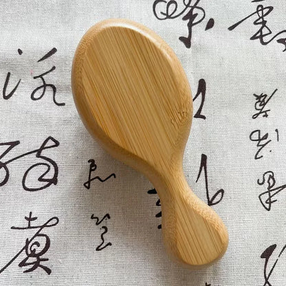 1/2 Pieces Mini Bamboo/Wooden Air Cushion Hair Brush Set - Portable Travel Hair Brush