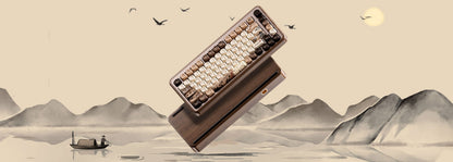 Akko MU02 75% Mountain Seclusion Wooden Mechanical Keyboard RGB Hot-swappable BT5.0/2.4G Wireless & Type-C Wired Gaming Keyboard