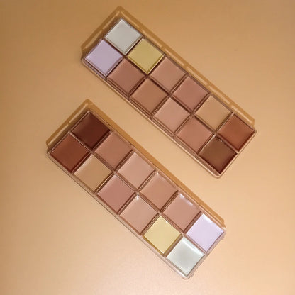 12 Color Concealer Palette Nude Contour Cream Acne Spot Dark Circles Cover Face Foundation Brighten Pigment Cosmetic Makeup Tool