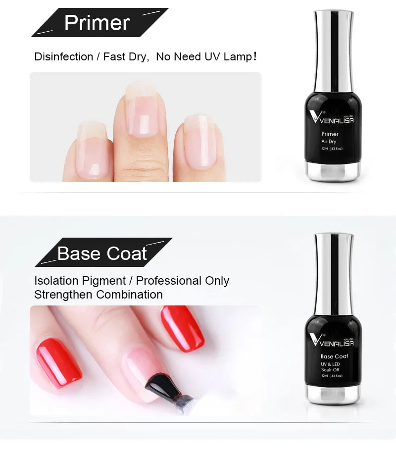VENALISA Nail Gel Varnish TPO FREE Soak Off UV LED Organic Odorless Enamels Nail Art Colors 12ml 120Colors UV Gel Nail Polish