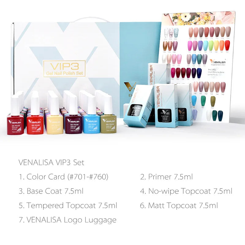 VIP5 Venalisa Nail Gel Polish Kit HEMA FREE Jelly Pink Nude Color Sparkle Gel Varnish Self Leveling Gel Nail Varnish Whole Set