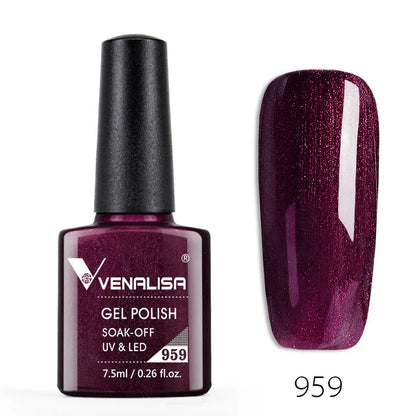 VENALISA Nail Gel Polish Semi Permanent Gellack Nail Art Salon 120 Color Glitter 7.5ml Soak off Organic UV LED Nail Gel Varnish