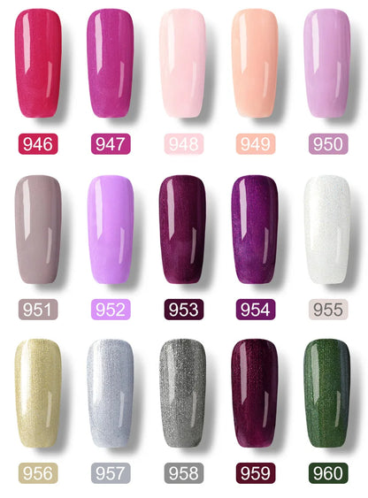 VIP5 VENALISA Gel Nail Polish Kit Hema Free Nude Pink Glitter Gorgeous Color Nail Manicure Soak off UV LED Nail Gel Varnish Set