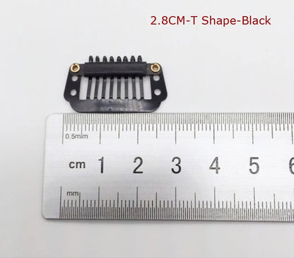 50pcs 2.3cm-3.6cm Black Brown Color Wig Clips Snap Clip For Hair Extension Wig Weft Wig PP Hairpins Large Clips Styling Tools