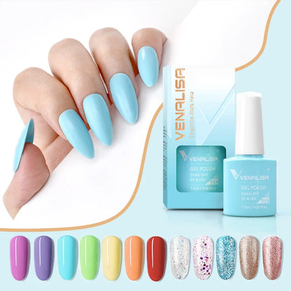 Venalisa VIP5 Nail Gel Polish HEMA/TPO FREE Full Coverage Beautiful Semi Permanent Soak Off UV LED Gel Nail Polish Gel Lacquer
