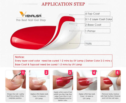 VIP5 Venalisa Nail Gel Polish Kit HEMA FREE Jelly Pink Nude Color Sparkle Gel Varnish Self Leveling Gel Nail Varnish Whole Set