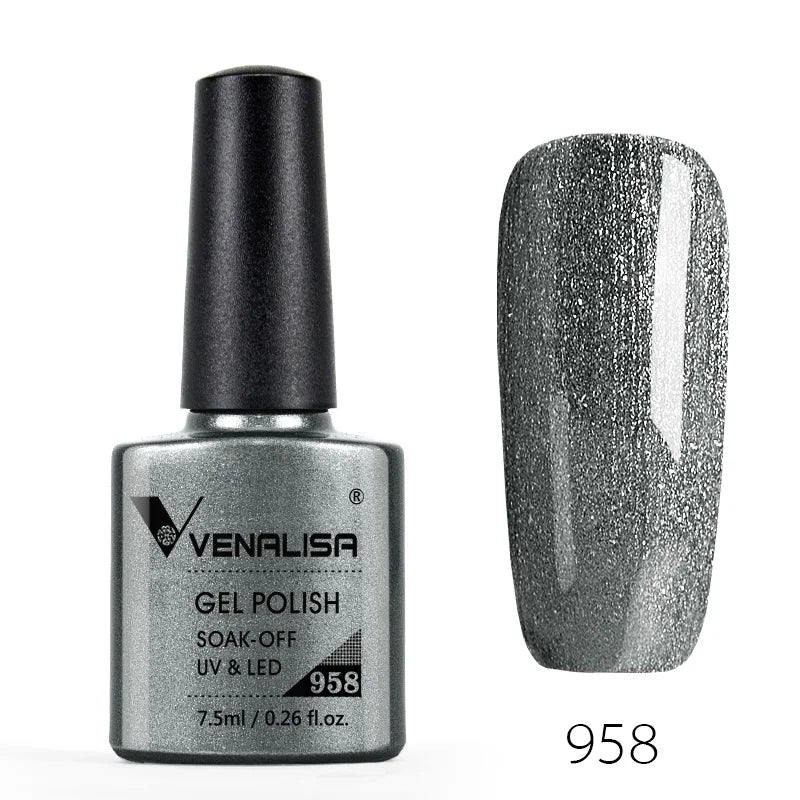 VENALISA Nail Gel Polish Semi Permanent Gellack Nail Art Salon 120 Color Glitter 7.5ml Soak off Organic UV LED Nail Gel Varnish