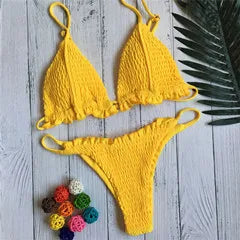 Cikini-Brazilian bikini set for women, sexy swimsuit, push up, beach clothing, summer