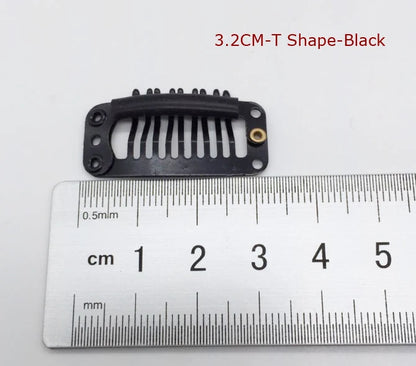 50pcs 2.3cm-3.6cm Black Brown Color Wig Clips Snap Clip For Hair Extension Wig Weft Wig PP Hairpins Large Clips Styling Tools
