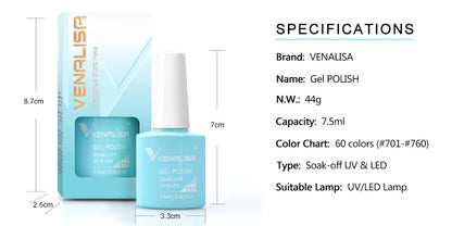 Venalisa VIP4 Nail Gel Polish HEMA/TPO FREE Full Coverage Beautiful Semi Permanent Soak Off UV LED Gel Nail Polish Gel Lacquer