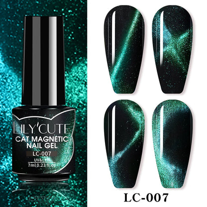LILYCUTE 7ml 9D Cat Magnetic Gel Nail Polish Iridescent Magnet Semi Permanent Soak Off UV LED Manicure For Nail Art Gel Varnish