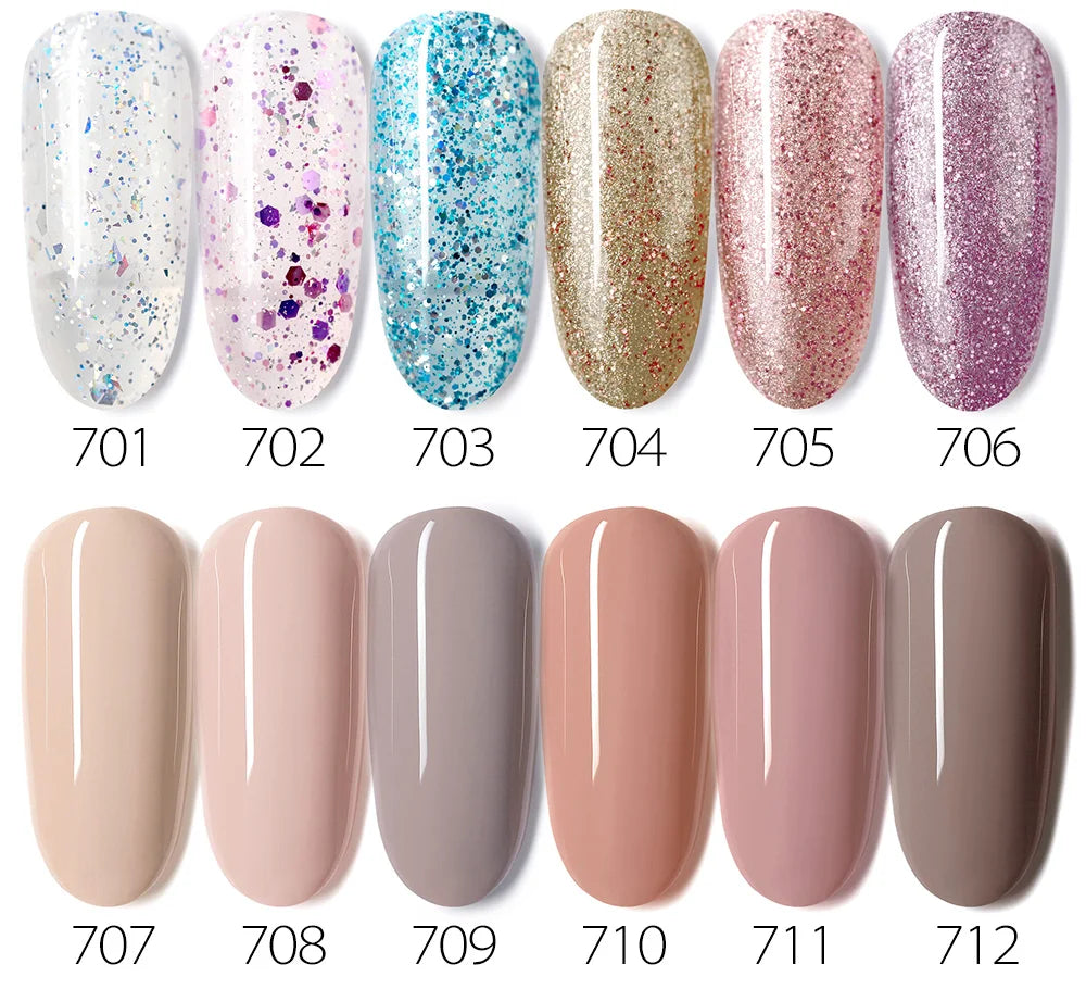 VIP5 Venalisa Nail Gel Polish Kit HEMA FREE Jelly Pink Nude Color Sparkle Gel Varnish Self Leveling Gel Nail Varnish Whole Set