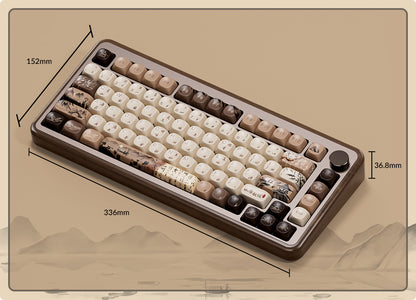 Akko MU02 75% Mountain Seclusion Wooden Mechanical Keyboard RGB Hot-swappable BT5.0/2.4G Wireless & Type-C Wired Gaming Keyboard