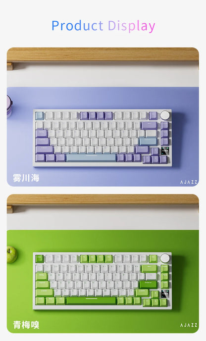 AJAZZ AK820 Pro Wired&Wireless Mechanical Gaming Keyboard Tri-Mode RGB Backlit Hot-Swappable Switches,70% Compact Layout,PC/Mac