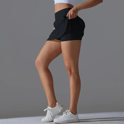 Women Gym Running Shorts Double Deck Quick Dry Gym Sport Shorts Fitness Jogging Workout Shorts With Pocket Sports Tight Short