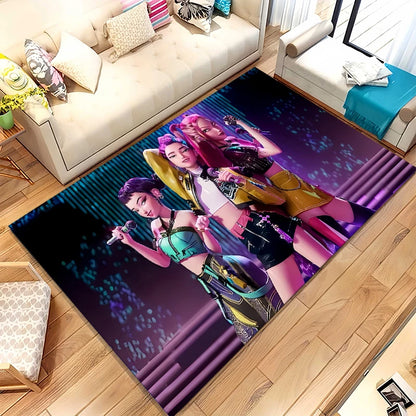 K-Pop Demon Hunters Golden Saja Boys Living Room Non-Slip Area Rug Soft Carpet for Bedroom Playroom Sofa,Home Decor Doormat