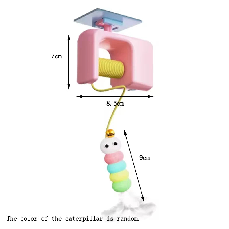 Hanging door-style cat toy self-play boredom relief toy swing hanging elastic feather bell teaser wand cat teasing toy