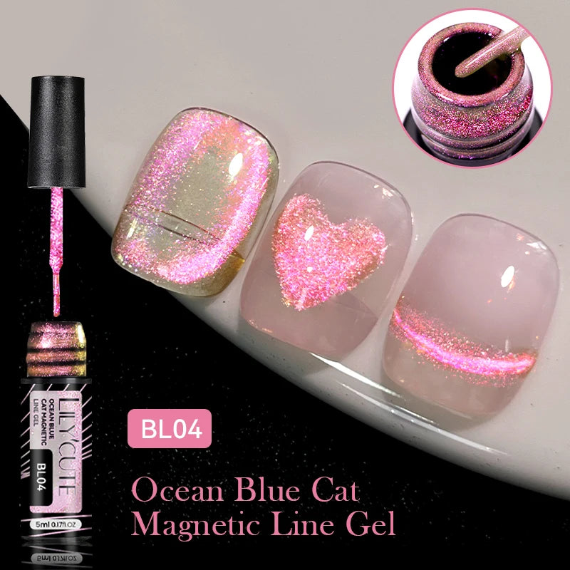 LILYCUTE 7ml 9D Cat Magnetic Gel Nail Polish Iridescent Magnet Semi Permanent Soak Off UV LED Manicure For Nail Art Gel Varnish